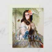 Carte Bubble Gum Diva tropical Joyeux anniversaire (Devant / Derrière)