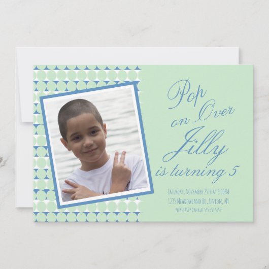 Carte Bubbles Pop Over Theme Boys Anniversaire (Devant)