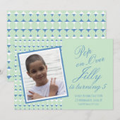 Carte Bubbles Pop Over Theme Boys Anniversaire (Devant / Derrière)