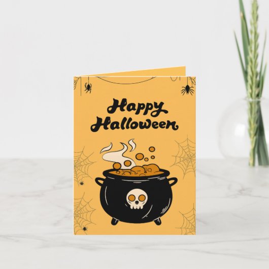 Carte Bubbling Cauldron Halloween Card – Spooky Eyeballs (Devant)