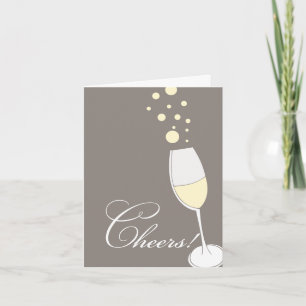 Carte Bubbling Champagne "Cheers !" Greeting
