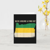 Carte Buck Around Oregon Map Funny Wildlife Adventure Vi (Fleur jaune)