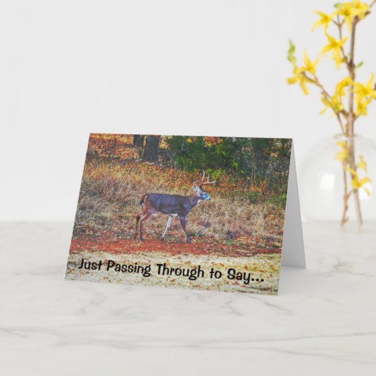 Carte Buck Deer Art Pun Funny Birthday Card (Fleur jaune)