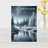 Carte Buck In The Winter River Sympathy (Fleur jaune)