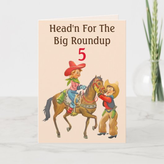 Carte Buckaroo Cowboy Anniversaire Ajouter âge et nom Ga (Devant)