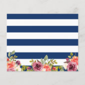 Carte Budget Ancre nautique Floral Mariage Détails (Dos)