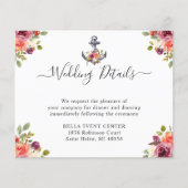 Carte Budget Ancre nautique Floral Mariage Détails (Devant)