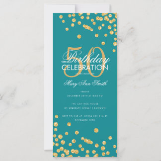 Carte Budget Anniversaire Parties scintillant Confetti O