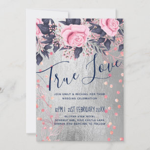 Carte BUDGET Argent Rosegold Marine Mariage métallique r