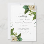 Carte BUDGET Blanc Roses Bouquet Mariage Floral (Devant)