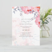 Carte Budget Blush rose Floral Dusty Blue Mariage (Debout devant)