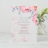 Carte Budget Blush rose Floral Dusty Blue Mariage (Debout devant)