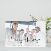 Carte Budget Business Logo Photo Happy Holidays Ca (Debout devant)