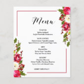 Carte Budget Christmas Floral Menu (Devant)