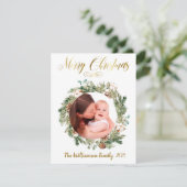 Carte Budget Deux Photo Collage Or Joyeux Noël (Debout devant)