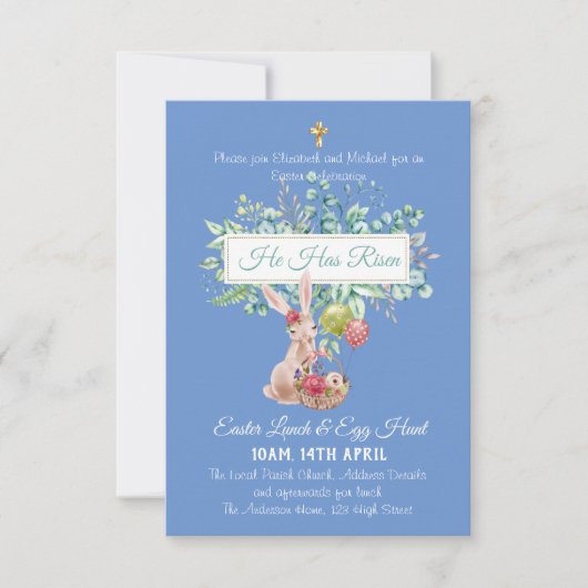 Carte Budget d'invitation religieuse de Pâques (Devant)