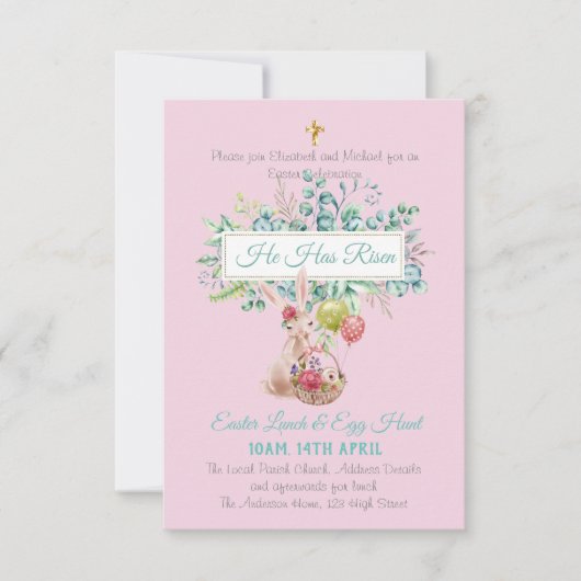 Carte Budget d'invitation religieuse de Pâques (Devant)