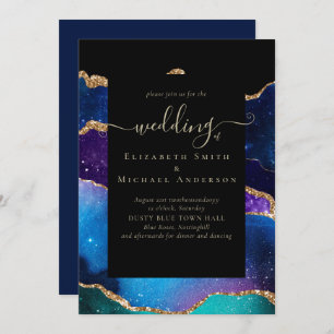 Carte Budget du Mariage d'or AGATE Blue Purple