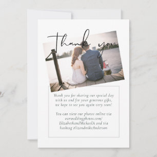 Carte Budget du Merci Mariage de PHOTO simple élégance