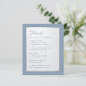 Carte Budget Dusty Blue Faux Silver Mariage Détail (Debout devant)