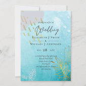 Carte BUDGET DustyTeal Gold Mariage Abstrait (Devant)