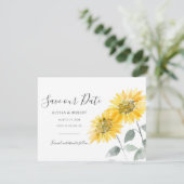 Carte Budget Élégant Sunflower Botanique Enregistrer La  (Debout devant)