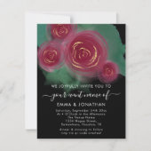 Carte Budget Floral QR Code Rose Bourgogne Marsala (Devant)