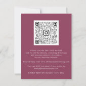 Carte Budget Floral QR Code Rose Gold Berry rose (Dos)