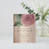 Carte Budget Floral QR Code Rose Gold Green (Debout devant)