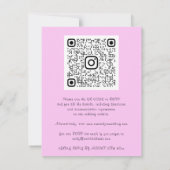 Carte Budget Floral QR Code Rose Holographe Vagues (Dos)