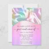 Carte Budget Floral QR Code rose Holographique (Devant)