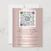 Carte Budget Floral QR Code Rose Pink Marsala (Dos)
