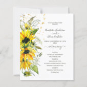Carte Budget Floral Wedding Program. (Devant)