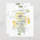Carte Budget Floral Wedding Program. (Devant / Derrière)