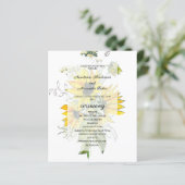 Carte Budget Floral Wedding Program. (Debout devant)