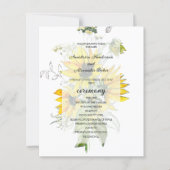 Carte Budget Floral Wedding Program. (Devant)