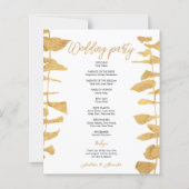 Carte Budget Gold Wedding Program. (Dos)