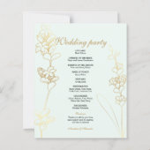 Carte Budget Gold Wedding Program. (Dos)