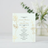 Carte Budget Gold Wedding Program. (Debout devant)