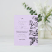 Carte BUDGET Jardin botanique Feuilles Mariage Invitatio (Debout devant)