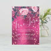 Carte Budget Mariage Metallo Look Rosegold rose Floral (Debout devant)