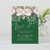 Carte Budget Mariage végétal rose vert (Debout devant)