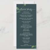 Carte Budget Minimal and Chic Green Wedding Program (Dos)