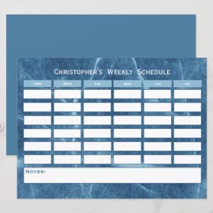 Carte Budget moderne Blue Hebdomadaire Horaire Classe ho