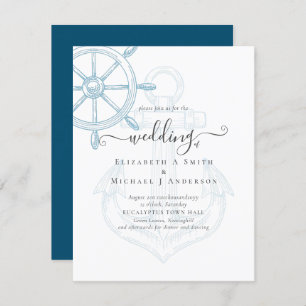 Carte BUDGET Navires nautiques Mariage de roues