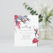 Carte BUDGET Pampas Tropical Grass Marine Berry Mariage (Debout devant)