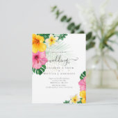 Carte BUDGET Paradis tropical Plage Mariage Florales (Debout devant)