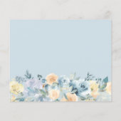 Carte Budget Pastel Blue Floral Mariage Détails (Dos)