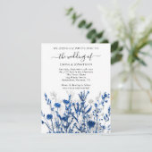 Carte Budget QR CODE Floral Meadow Bleu Marine Gris Blan (Debout devant)