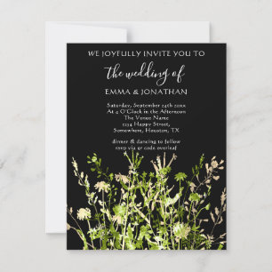 Carte Budget QR CODE Floral Meadow Gold Green